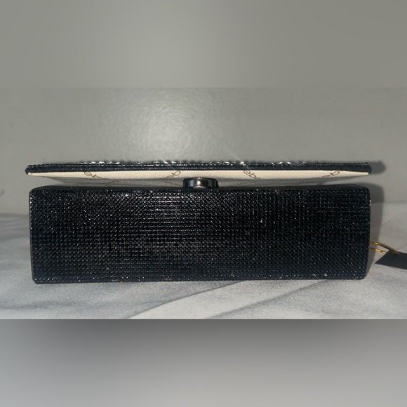 NEW! NWT BEBE Logo Rhinestone Crystal Paris Mini Top Handle Satchel Bag Black - Picture 6 of 6